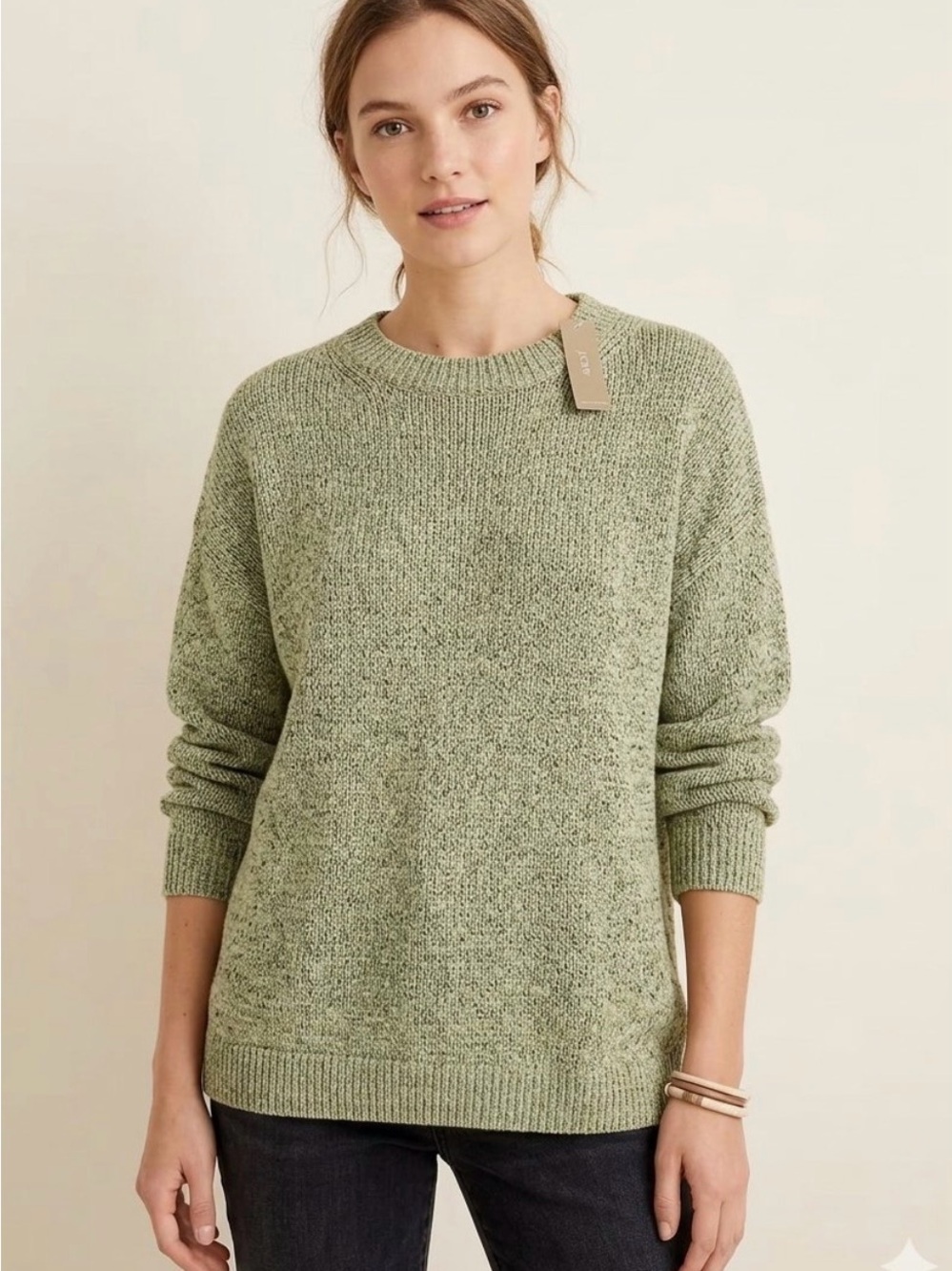 J. Crew women’s Green sage Crewneck Montauk long sleeve ribbed SweaterSzXL NWT